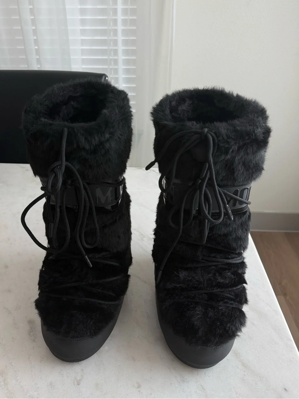 Black Icon Faux Fur Moon Boot
